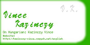 vince kazinczy business card